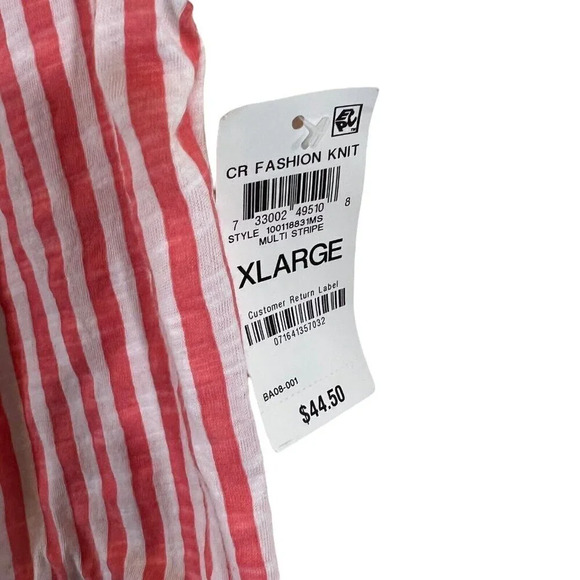 Style & Co. Blouse XL NWT $44.50 Multicolor Striped Pattern Babydoll Swing Fit - Picture 6 of 7
